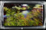 DIQUERCA' an impressionist study of a river flowing through a grassy landscape by Nick Andrew, acrylic on canvas, sold Mar 2019