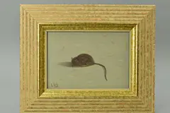 an oil on board study of a mouse/fieldmouse, signed bottom left, signed and by Leo Pors, oil on board, sold Mar 2019