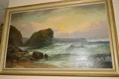Lions Head, The Lizard, Cornwall by George Henry Jenkins, oil on canvas, sold Mar 2019
