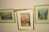 a Venetian scene, signed and dated 1925 bottom left, mounted, framed and by Vernon Ward, 1925, gouache, sold Mar 2019