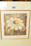 a limited edition print 29/500, signed and titled in pencil, mounted, by Kelly Jane 'golden Daisy', print, sold Mar 2019