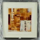 a mixed media abstract work on paper, signed bottom right, mounted, by Orla May 'brown And Cream', mixed media, sold Feb 2019