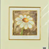 a limited edition print 29/500, signed and titled in pencil, mounted, by Kelly Jane 'golden Daisy', print, sold Feb 2019