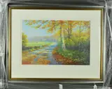 a limited edition print 256/500, signed in pencil, mounted, framed by James D.preston 'golden Days', print, sold Feb 2019