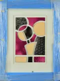a limited edition collage of floating blocks 55/195, signed bottom by Nancy Wood 'equinox Iii', print (other), sold Feb 2019