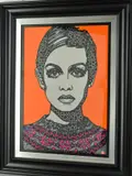 a portrait of the 60's model, initialled bottom right, enamel on by Paul Normansell 'twiggy Iii', sculpture, sold Feb 2019