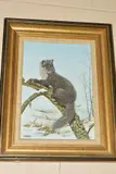 'Pine Martin', set in a snow covered landscape, the Pine Martin is by Dick Twinney, acrylic on canvas, sold Jan 2019