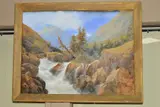 'Romsdal-Norway', a white water river flowing through a rocky by Edgar E. West, watercolour on board, sold Jan 2019