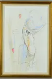 Mitten ins herz-zeichnung by John Anderson, oil on canvas, sold Jan 2019