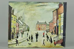 Street scene 1 by John Anderson, oil on canvas, sold Jan 2019
