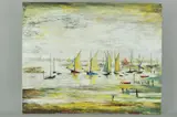 Yachts at lytham by John Anderson, oil on canvas, sold Jan 2019