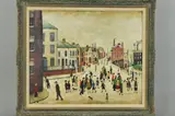 A village square by John Anderson, oil on canvas, sold Jan 2019