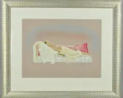 Sleeping Beauty, pastel study of a scantily clad female on a by Kay Boyce, pastel, sold Jan 2019