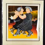 'Dancing on The QE2', two ladies dancing together, a limited edition print by Beryl Cook, print, sold Dec 2018