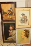 a watercolour painting of two children signed and dated 10/7/93, by P.orchard 'blackberry Gatherers', 1914, watercolour, sold Nov 2018