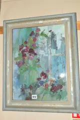 Window Box' a pastel study of flowers by a window by G.John Blockley, pastel, sold Nov 2018