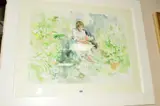 a young woman holding a bunch of flowers, watercolour, signed lower by Gordon King, watercolour, sold Nov 2018