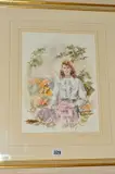'Heather', a young woman surrounded by flowers, watercolour, signed by Gordon King, watercolour, sold Nov 2018
