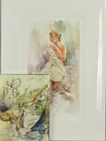 'A Glance' an artist proof, print 23/49 of a young woman on a bed, by Gordon King, print, sold Nov 2018