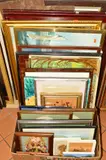 a quantity of prints, framed dried flowers, watercolours, oils, pears prints etc (one box and seven loose) by Paintings And Prints, watercolor, sold Oct 2018