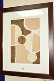 a watercolour collage of floating blocks of colour, signed in by Nancy Wood, watercolour, sold Oct 2018