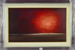 TOUCH OF SUNLIGHT), a limited edition print of a couple walking on a deserted beach by Lawrence Coulson, print, sold Oct 2018