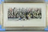 FOREVER FRIENDS' a limited edition print 74/295 of dog walkers with a Winter backdrop by Susan Howells, print, sold Oct 2018