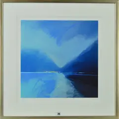BLUE TONES' a limited edition 26/250 of a Summer beach scene by Anthony Ratcliffe, pencil, sold Oct 2018