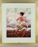 ELEGANCE II' a limited edition print 79/395 of a woman looking out of a window by Rob Hefferan, print, sold Oct 2018