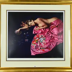 BEYOND HER GRASP' a limited edition print 110/295 of a semi nude woman in repose by Douglas Hofmann, print, sold Oct 2018