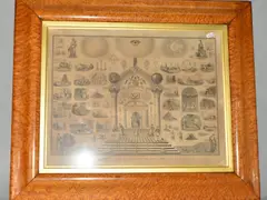 a Victorian print, titled 'to the most ancient and honourable fraternity of free and accepted masons by Masonic Interest, 1839, print, sold Oct 2018