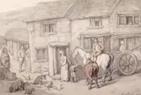 Oakhampton, Cornwall Signed and dated 1816 Pen by Thomas Rowlandson, 1816, Pen, ink and watercolour, sold Mar 2018