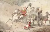 How to halt a carriage Signed and titled Pen by Thomas Rowlandson, Pen, ink and watercolour, sold Mar 2018