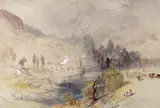 Near Llangollen by Thomas Miles Richardson, 1839, Watercolour, sold Mar 2018
