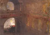 Untitled by Albert Goodwin, Watercolour with bodycolour over pen and ink, sold Mar 2018