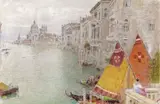 Venice in grey weather Signed with a monogram and titled by Albert Goodwin, Watercolour, with bodycolour, sold Mar 2018