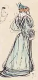 Une Elegante Signed with initials Pen by Henry Somm, Pen, ink and watercolour, sold Mar 2018