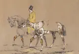 A runaway horse being caught by Alfred de Dreux, pencil and watercolour, sold Mar 2018