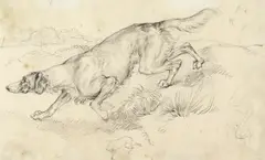 A setter in a landscape Pencil 13 by Edwin Henry Landseer, Pencil, sold Mar 2018