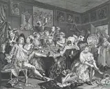 A large collection of unframed engravings including The Rakes by William Hogarth, print, sold Mar 2018