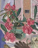 Rhododendrons Signed, also signed and inscribed verso Oil on board 51 x 41cm by Alexander Galt, Oil on board, sold Feb 2018
