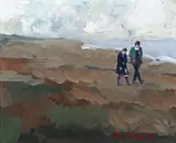Windy Day Signed and dated 86 Oil on board 21 x 26cm by James MacKeown, Oil on board, sold Feb 2018