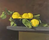 Lemons Signed with initials Oil on canvas 51 x 61cm Provenance: Roy Miles Gallery, London, 29th June, 1995 by Jonathan Pocock, Oil on canvas, sold Feb 2018