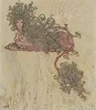Pink Sphinx Signed Oil on canvas 30 x 25cm by Stewart Black, Oil on canvas, sold Feb 2018