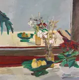 Dried flower still life Signed and inscribed verso Oil on board 60 x 60cm Provenance: The Ogle Gallery, Cheltenham by Ben Levene, Oil on board, sold Feb 2018