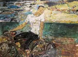 Figure in the Moonlight Signed twice and titled verso Oil on paper 97 x 130cm by Peter McLaren, Oil on paper, sold Feb 2018