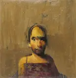 Anonymous head Oil on board 57 x 55cm Provenance: Flying Colours Gallery, London by Anthony Scullion, Oil on board, sold Feb 2018
