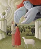 In the time of God Signed Oil on board 94 x 79cm Provenance: Royal Academy of Arts by Frank Francis, Oil on board, sold Feb 2018