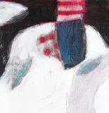Milly in snow Signed and titled verso Oil on board 44 x 44cm Painted in 1994 by John Harland, 1994, Oil on board, sold Feb 2018