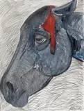 The Horse Signed and dated 87 by Elisabeth Frink, Watercolour over pencil, sold Feb 2018
